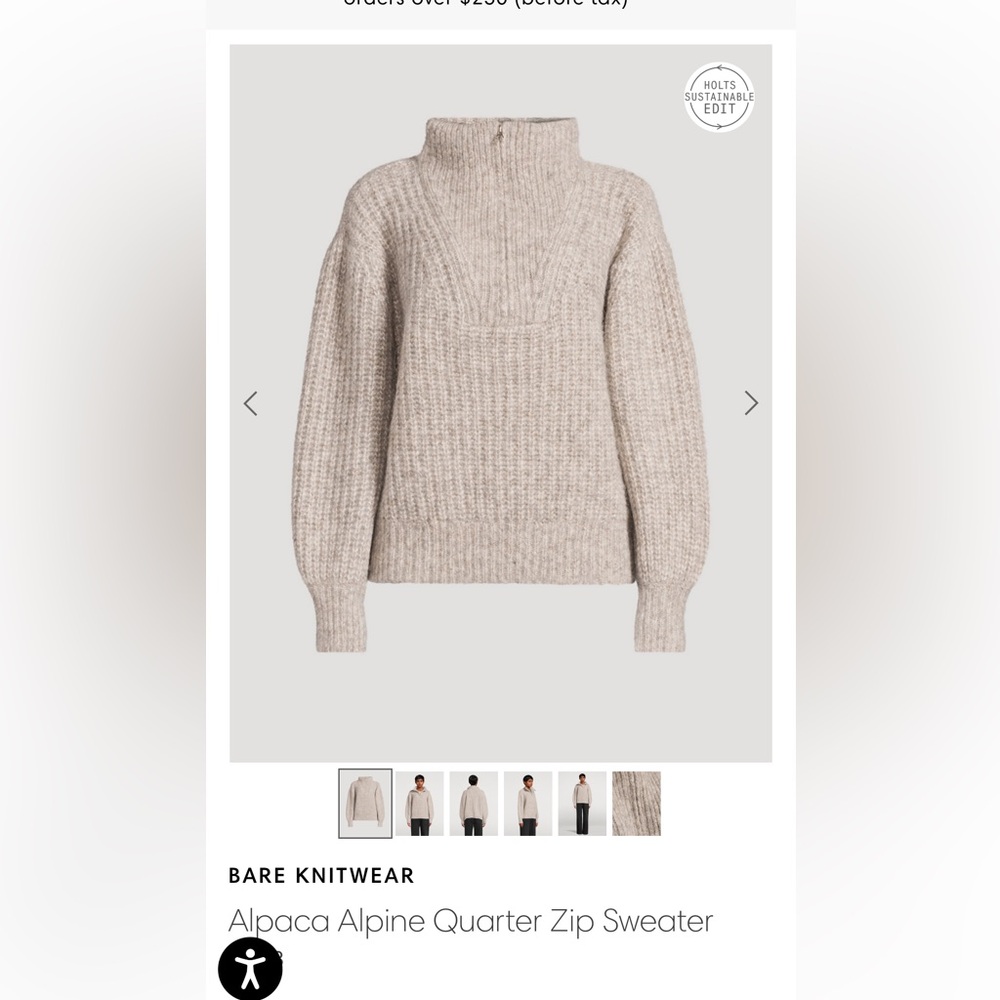 ISO Bare Knitwear Alpaca Alpine Quarter Zip Sweater